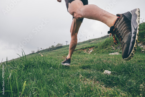 Man running in the mountains