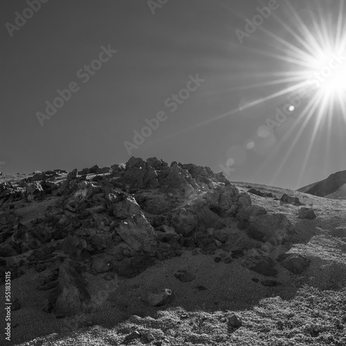 El teide mountain and sun