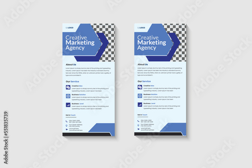 Vector business rack card template, corporate dl flyer template design 