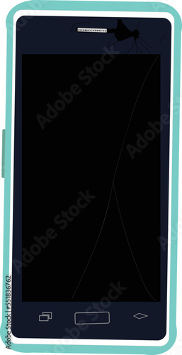 broken phone with crack screen