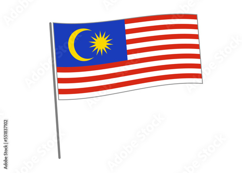 風にたなびくマレーシアの国旗