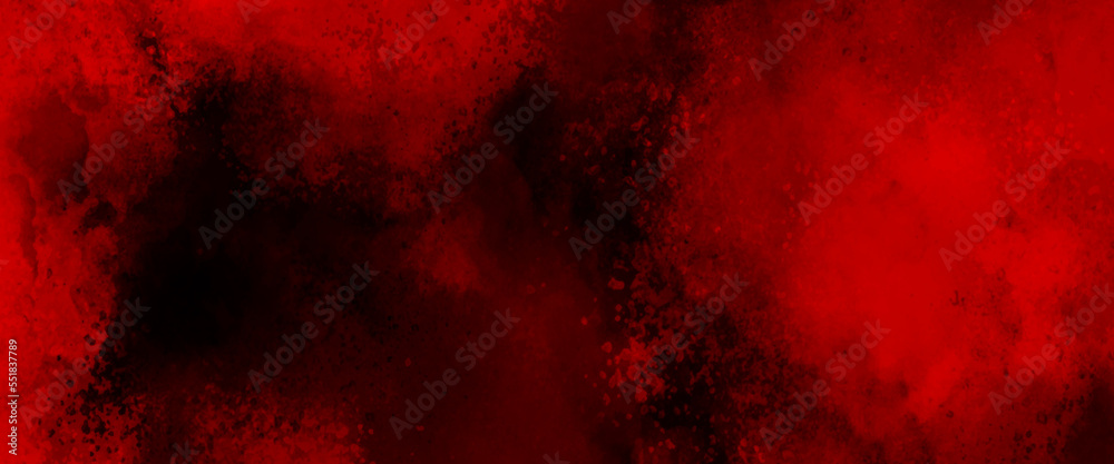 Fototapeta premium Abstract dark red watercolor background. Red watercolor texture. Abstract watercolor hand painted background, watercolor dark red black nebula universe. watercolor hand drawn illustration.
