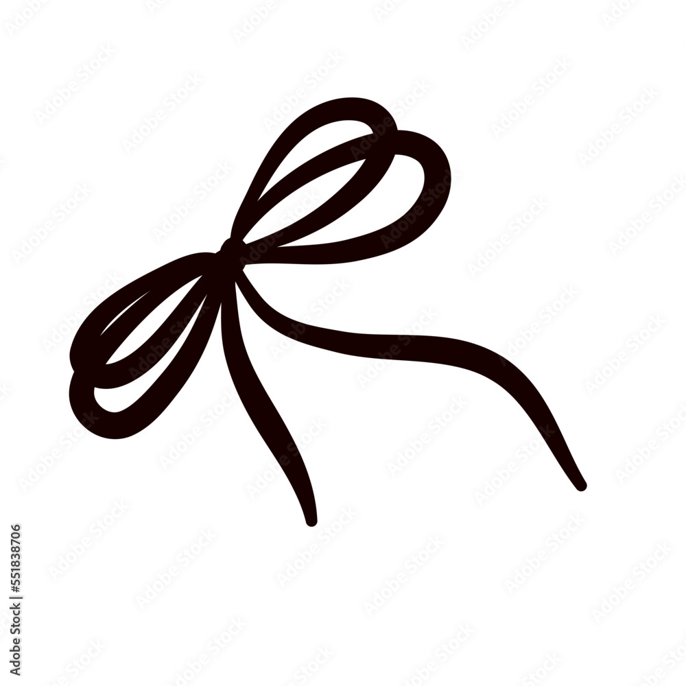 Rope bow ribbon hand drawn Rope bow ribbon hand drawn