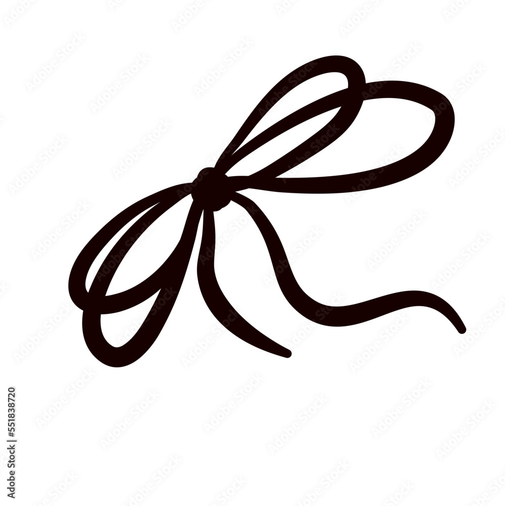Rope bow ribbon hand drawn Rope bow ribbon hand drawn