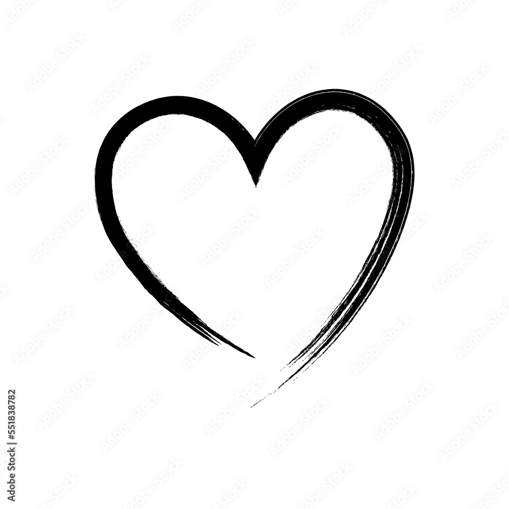 Black heart - doodle style outline for romantic valentines day greeting card. Vector graphic for web design, beautiful icon for cover. Black heart - doodle style outline for romantic valentines day greeting card. Vector graphic for web design, beautiful icon for cover.