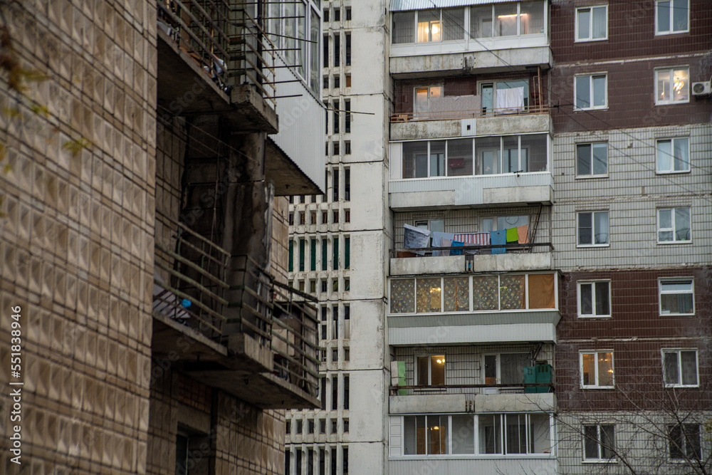 Obraz premium Soviet tenement housing in Tomsk, Siberia