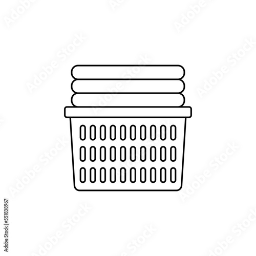 Basket clean cloth icon in line style icon, isolated on white background