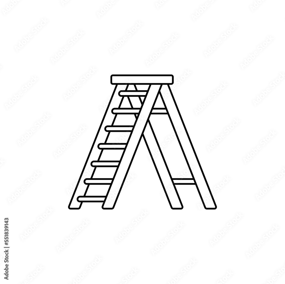 Ladder icon in line style icon, isolated on white background
