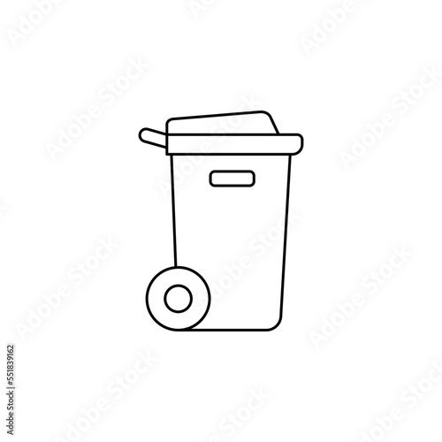 Trash bin, Garbage container icon in line style icon, isolated on white background