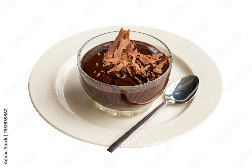 Chocolate supangle. Pudding dessert isolated on white background. close up Chocolate supangle. Pudding dessert isolated on white background. close up