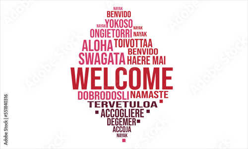 WELCOME word cloud in different languages, concept