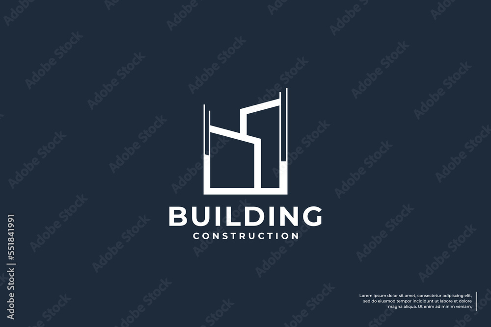 Minimalist building logo design for business symbol. Minimalist building logo design for business symbol.