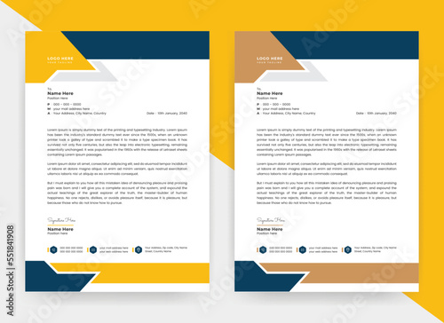Professional letterhead abstract business letterhead template design