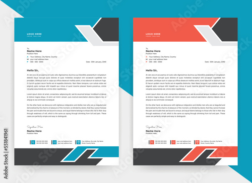 Modern professional corporate abstract letterhead layout