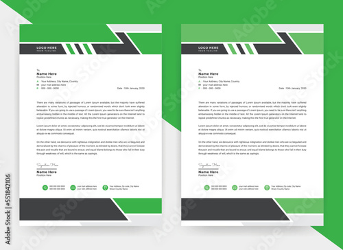 Corporate modern letterhead template design layout