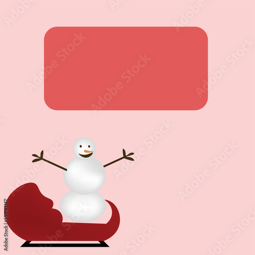 snowman ride a sleigh ride santa clause merry christmas backdrop tittle background