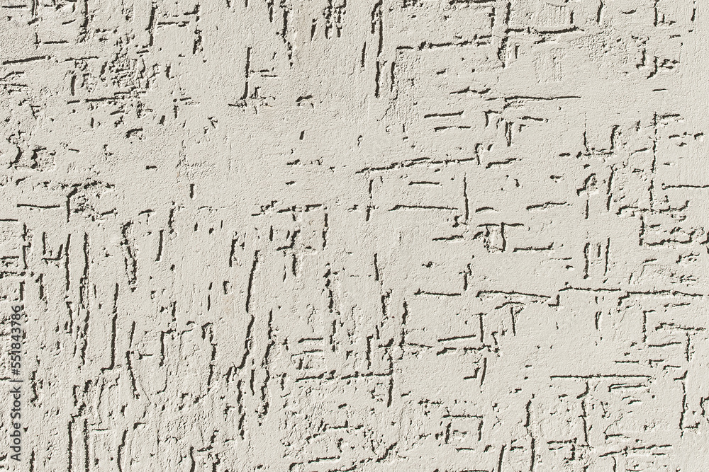 Light plaster abstract pattern effect style bark beetle wall texture stucco background
