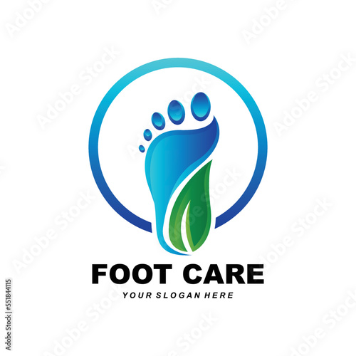 Foot Care Logo Design Health Illustration Woman Pedicure Salon Vector
