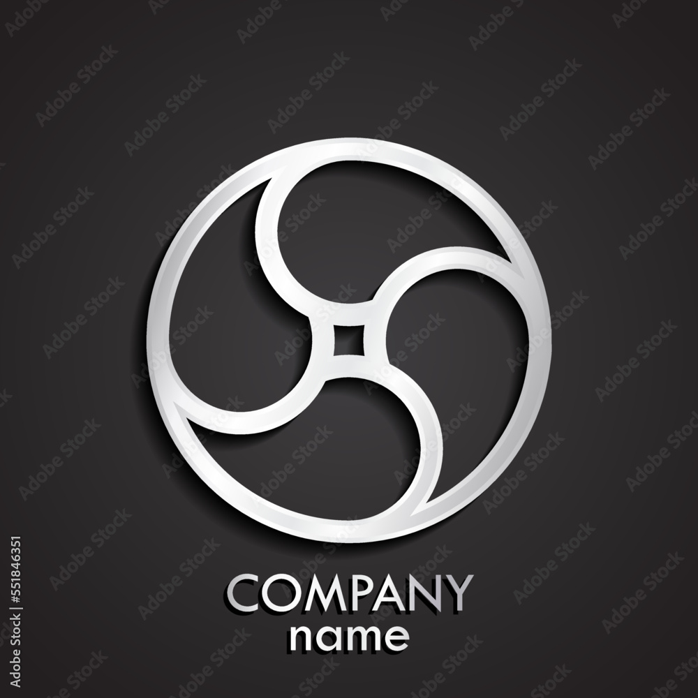 3d silver metal circular logo 3d silver metal circular logo