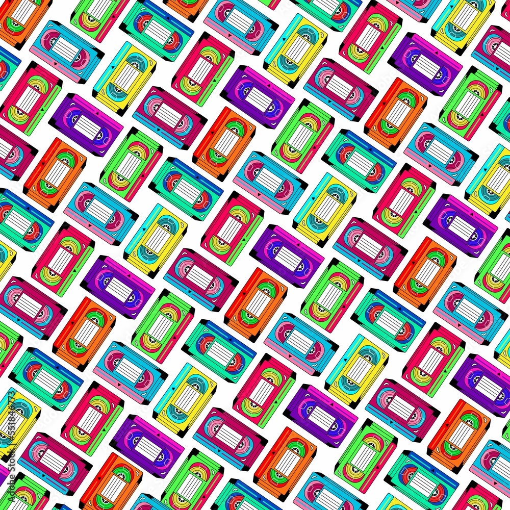 Cassette Tapes Colorful Pattern Cassette Tapes Colorful Pattern