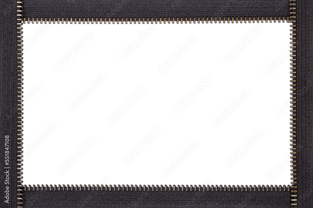 Zipper frame with zip lock, PNG isolated on transparent background