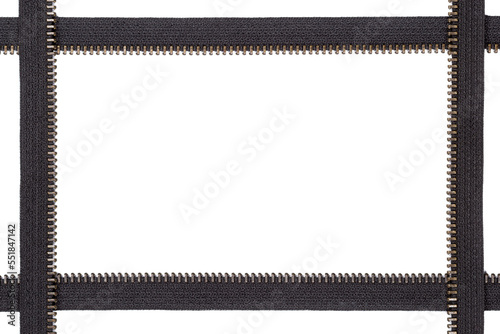 Zipper frame with zip lock, PNG isolated on transparent background