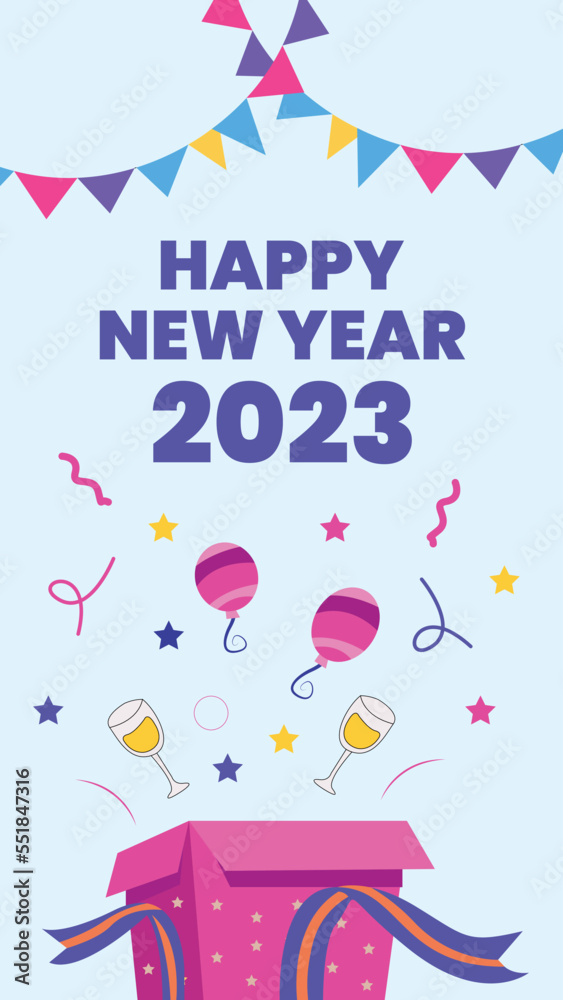Happy new year celebration with balloon vector