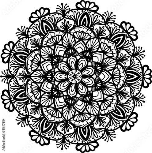 Mandala Line Drawn Pattern Background for coloring page  invitation card decoration  wedding  henna and tattoo.