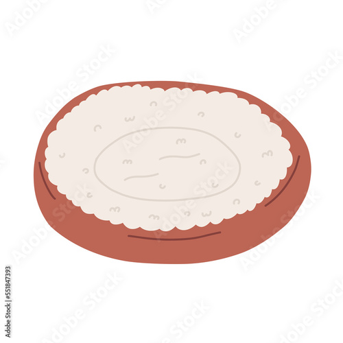 Comfy bed for dogs and cats, hand drawn flat vector illustration isolated on white background. Pet supply drawing. Cute bedding for domestic animals.