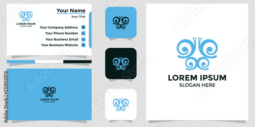 butterfly design logo and branding card