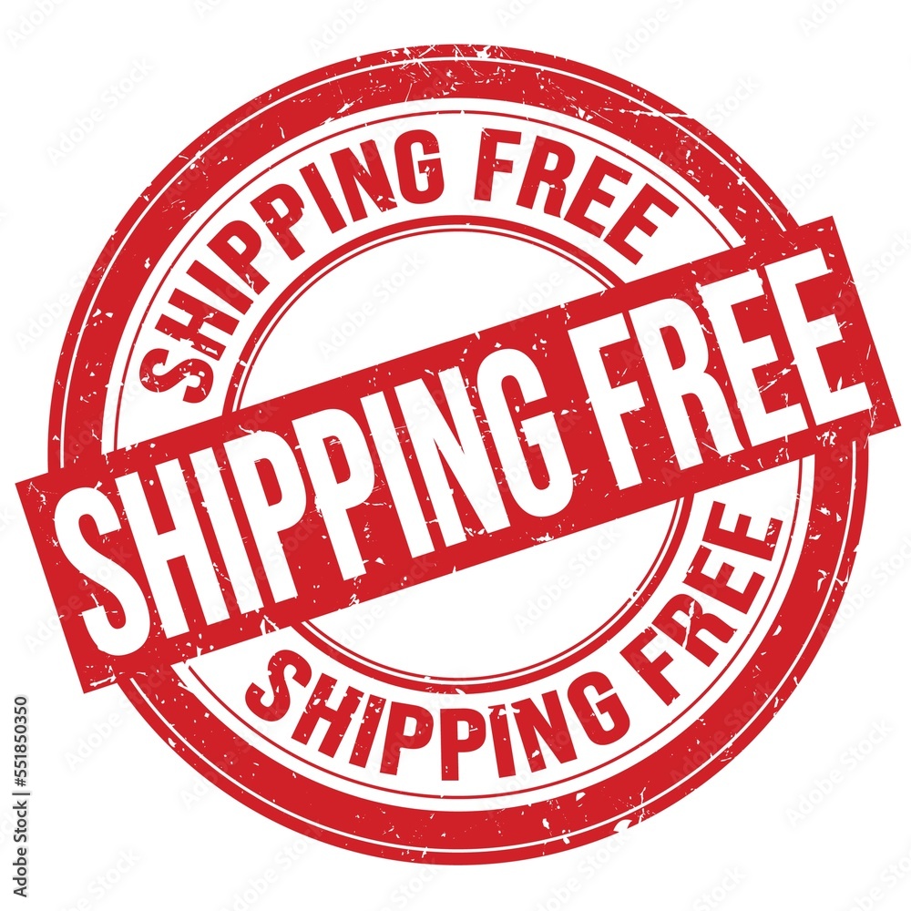 SHIPPING FREE text written on red round stamp sign SHIPPING FREE text written on red round stamp sign