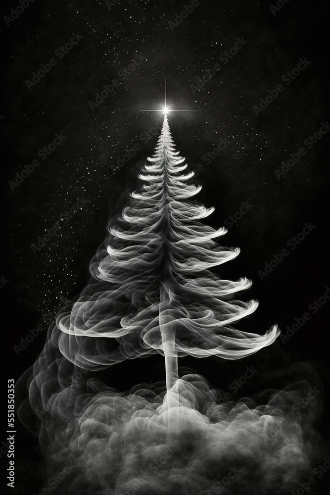 christmas tree shape made out of smoke Stock Illustration Adobe Stock