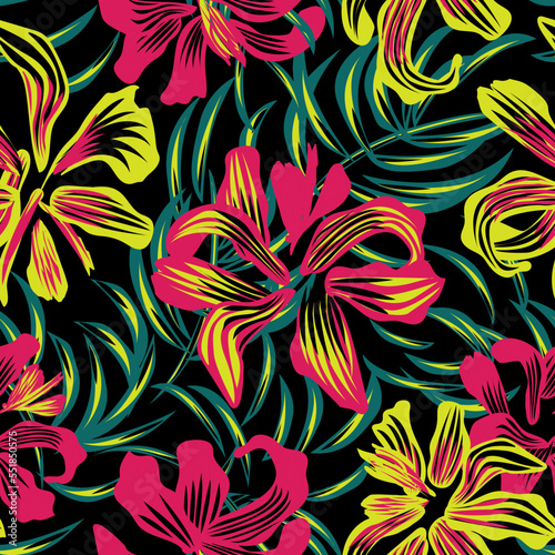 Oriental Floral Seamless Pattern Design Background