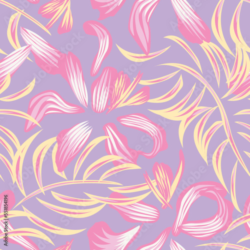 Oriental Floral Seamless Pattern Design Background