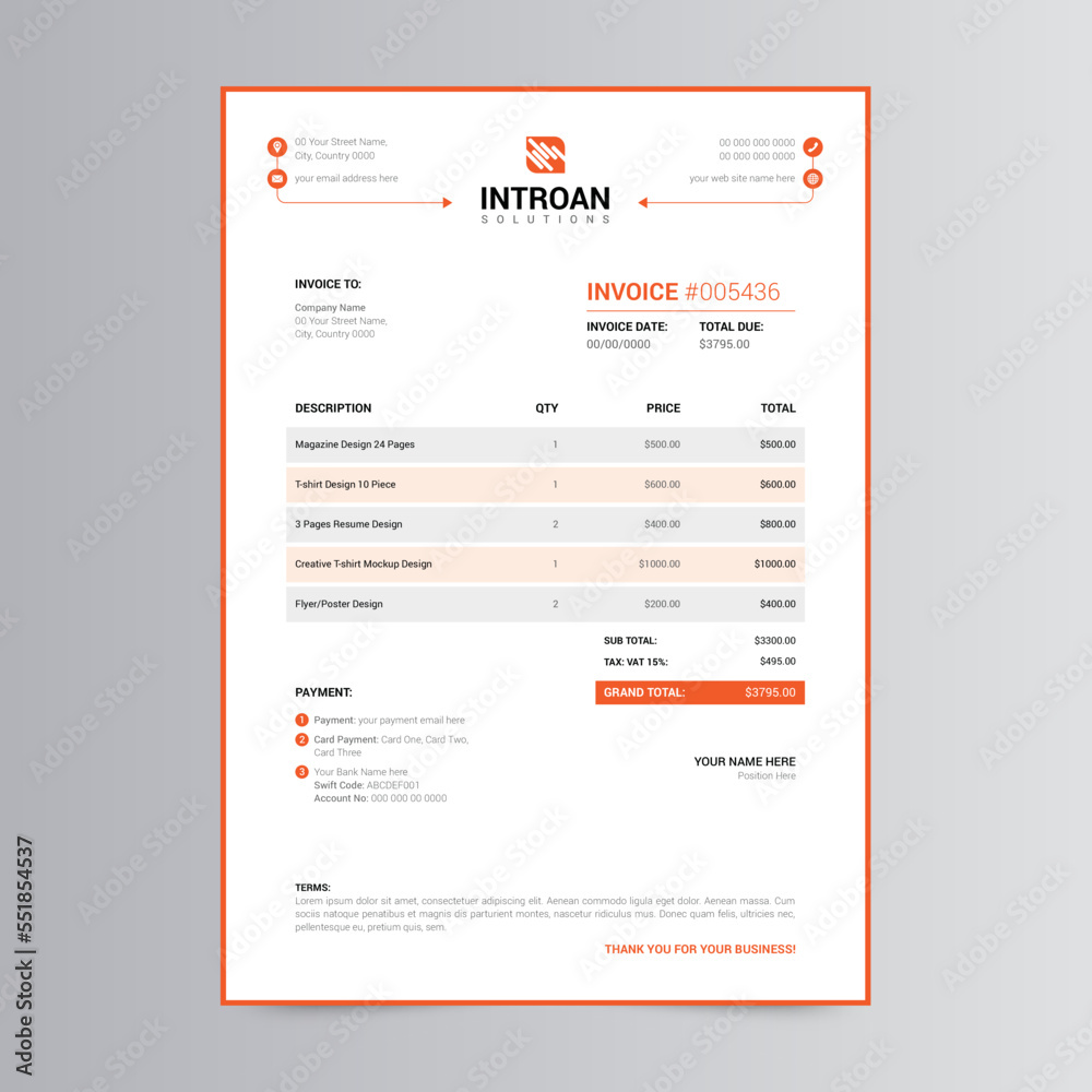Clean and Modern Invoice Template Design Clean and Modern Invoice Template Design