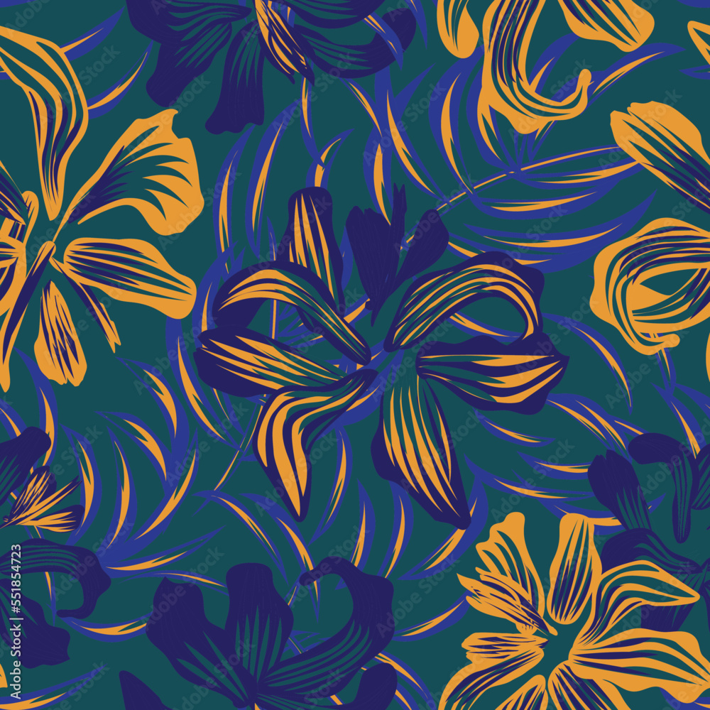 Oriental Floral Seamless Pattern Design Background Oriental Floral Seamless Pattern Design Background