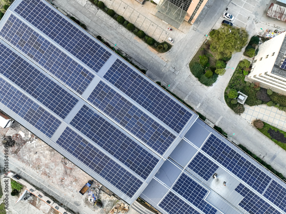 solar panel on factory rooftop solar panel on factory rooftop
