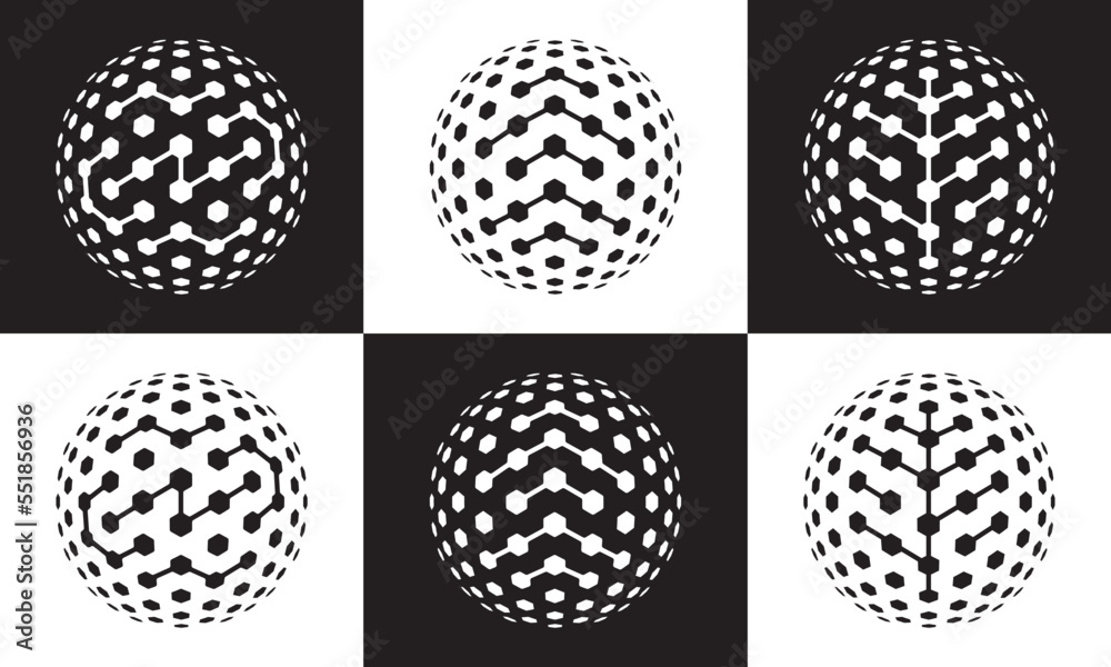 tech globe logo. creative technology digital connect icon vector design.
