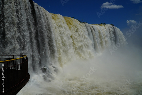 National Park Iguassu Waterfalls  Cataratas do Iguacu   area of Devils Throat. Foz do Iguacu  Parana State  Brazil.