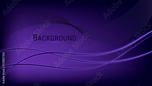 Abstract wave background. Dark abstract background with neon lines, glow. Blue blurred background, light effects.