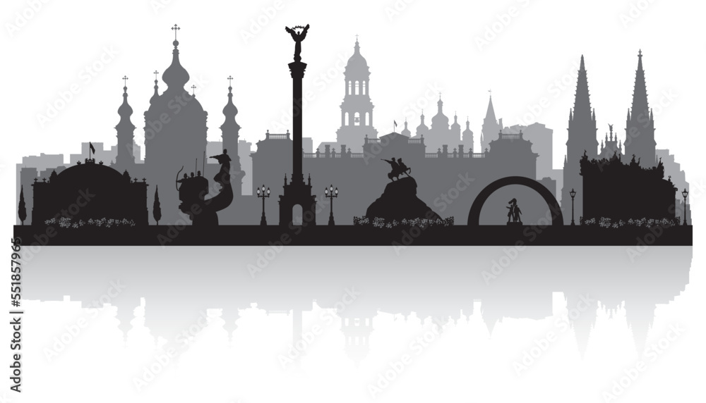 Kiev Ukraine city skyline silhouette