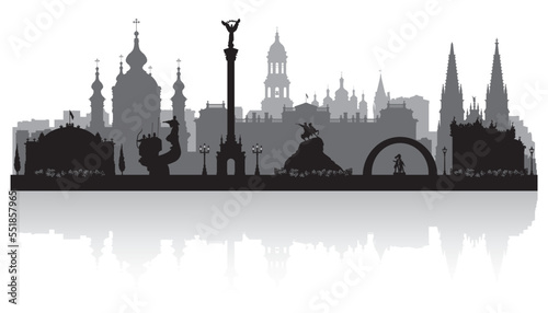 Kiev Ukraine city skyline silhouette