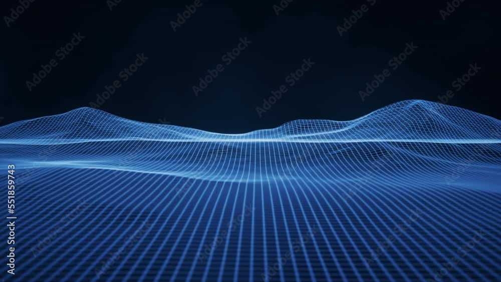 Digital space with glowing lines, 3d rendering.