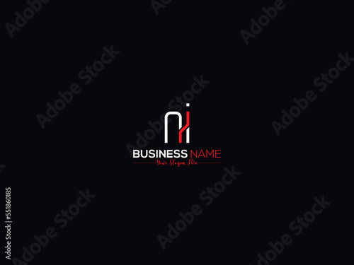 Minimal Slime NI Letter Logo, Typographic Ni in Logo Letter Vector Icon