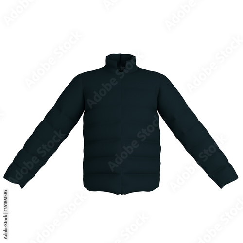 Dark classic men's jacket isolated on white background. 3d rendering   
