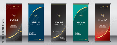 five modern roll up banner design template