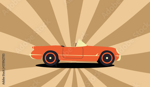 Retro style business card in vintage style. Vintage vector ornament template. Vintage retro . Silhouette taxi car retro in red and brown colors