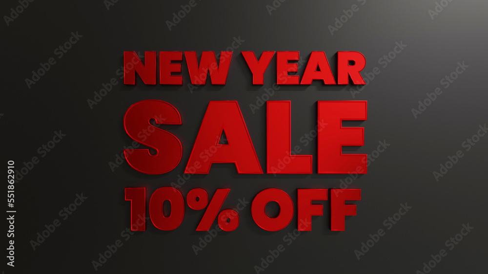 Red New Year Sale 10 Percent Off Red New Year Sale 10 Percent Off
