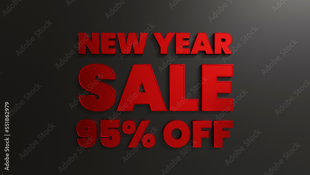 Red New Year Sale 95 Percent Off