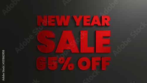 Red New Year Sale 65 Percent Off